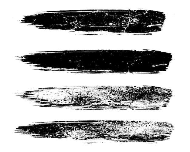 set of black and white paint strokes set of strokes splash set of watercolor brush strokes black