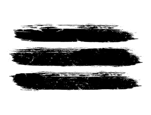 Vector set of black and white paint strokes set of strokes splash set of watercolor brush strokes black