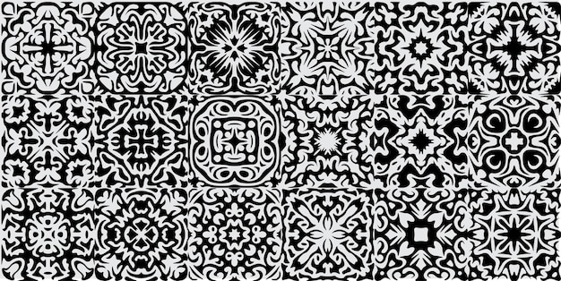 黒と白のパターンのセット