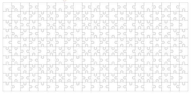 黒と白の背景のベクトル図に分離された黒と白のパズルのピースのセット