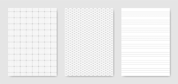 Set blanco grafisch technisch papier voor gegevensweergave