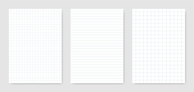 Set blanco grafisch technisch papier voor gegevensweergave