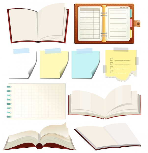 Set of blank book