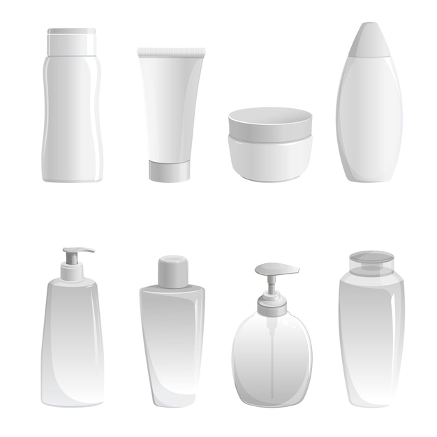 Premium Vector  A set of bottles and tubes of cosmetics jars for