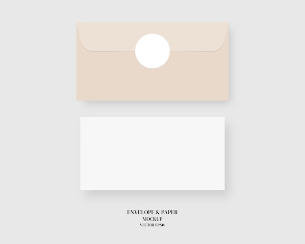 Vector set of blank envelope and paper