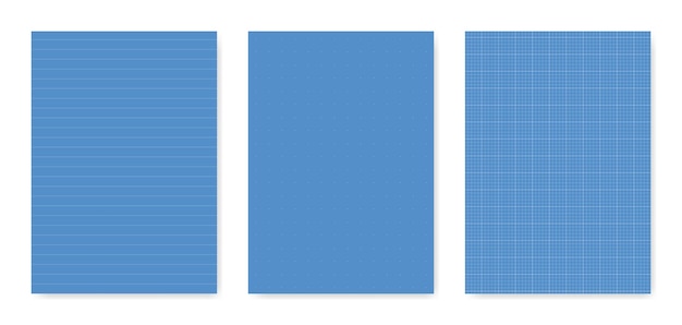 Vector set of blank graphical technical paper sheet for data representation