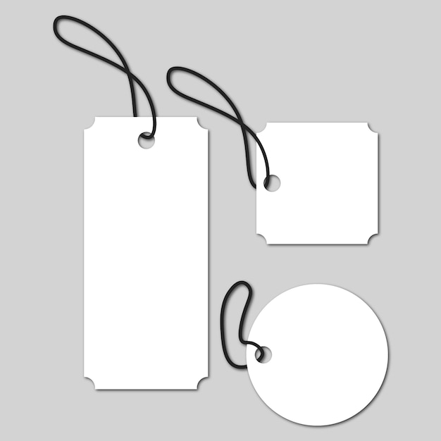 Vector set of blank hangtag label product