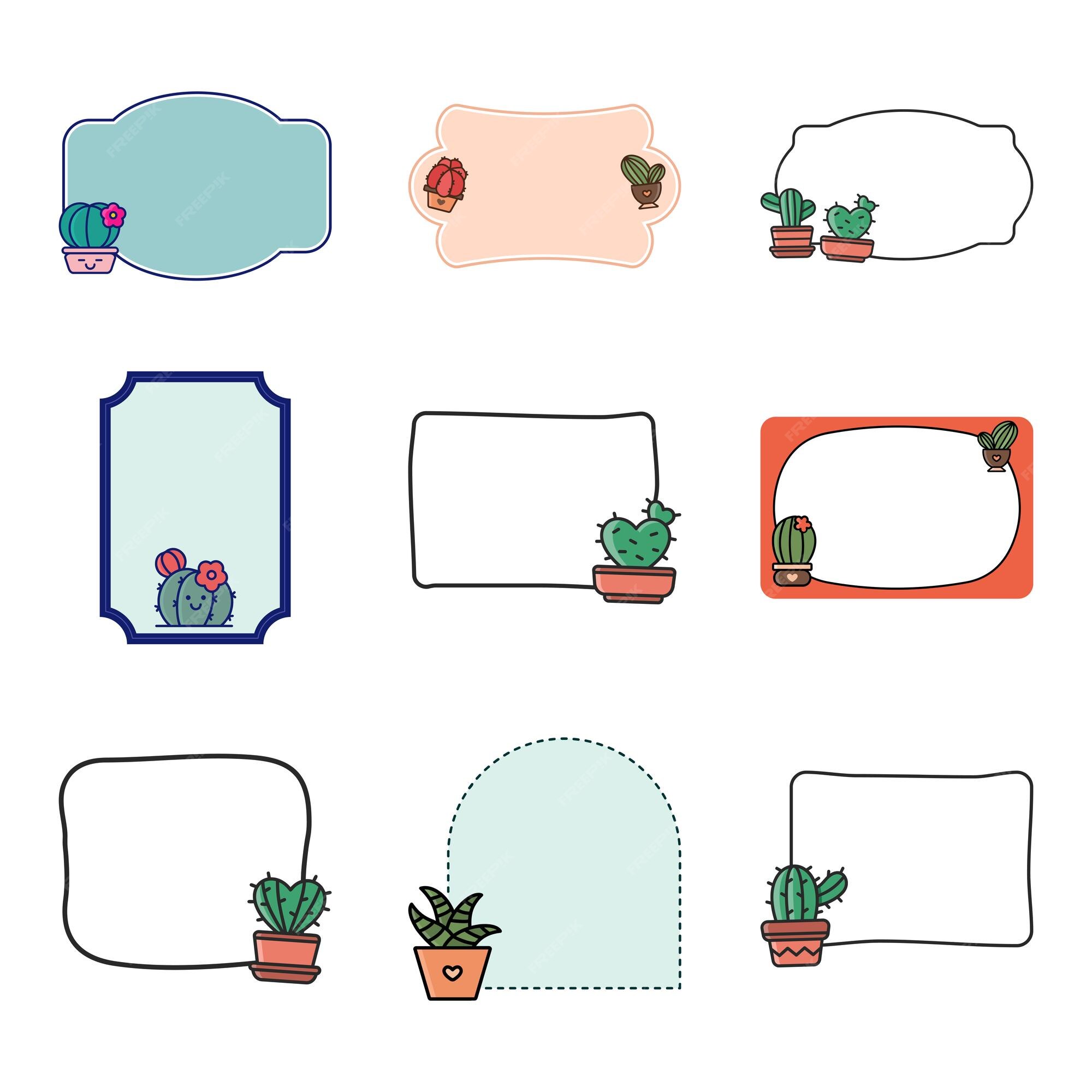 Premium Vector, Cute cactus holding a blank text board