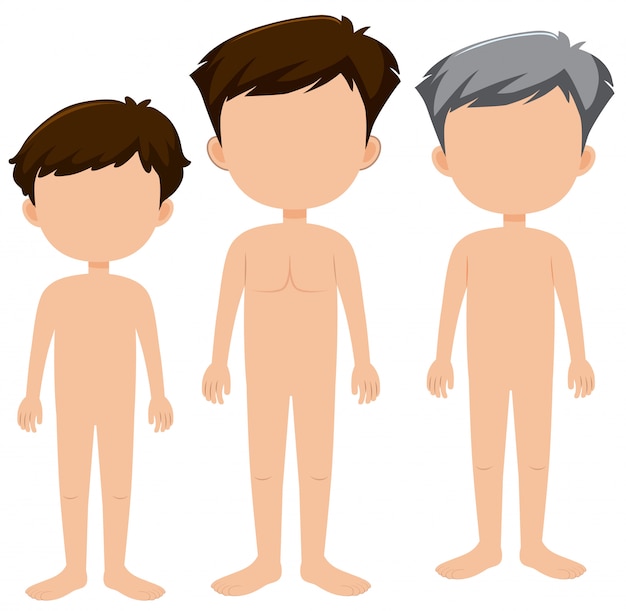 Set of blank males characters