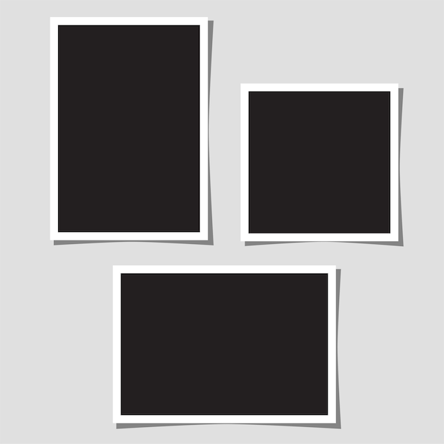 Set of blank photos for collage.