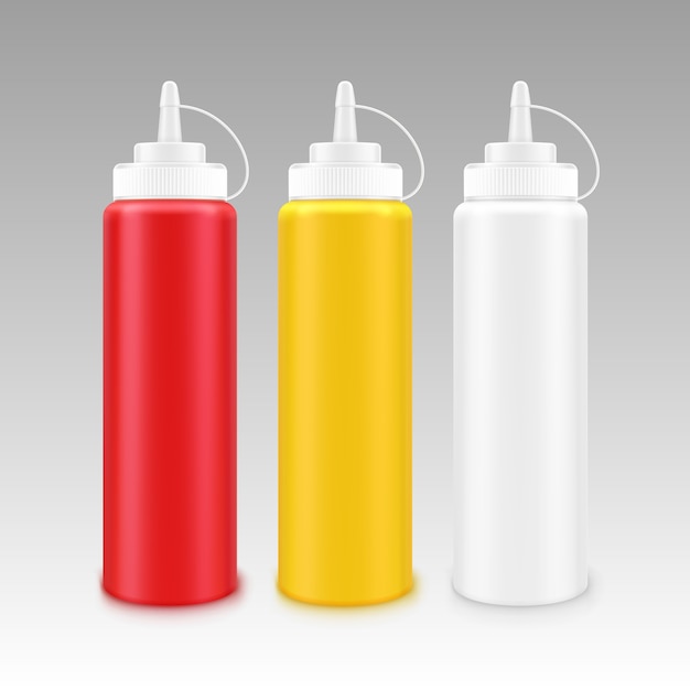 Set of blank plastic bottles