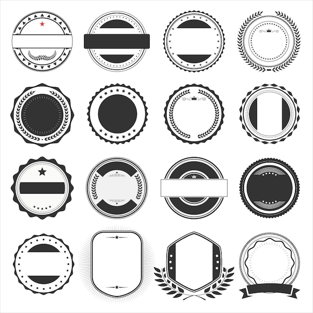 Set of blank retro vintage badges