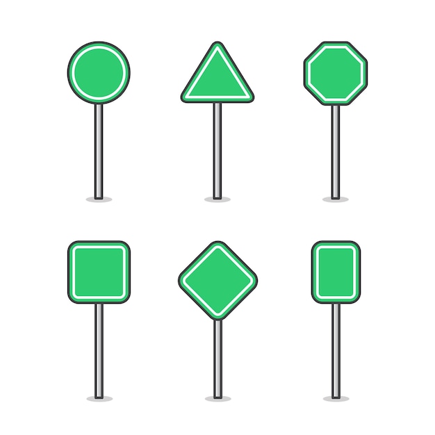 Set of blank road sign board. road traffic sign