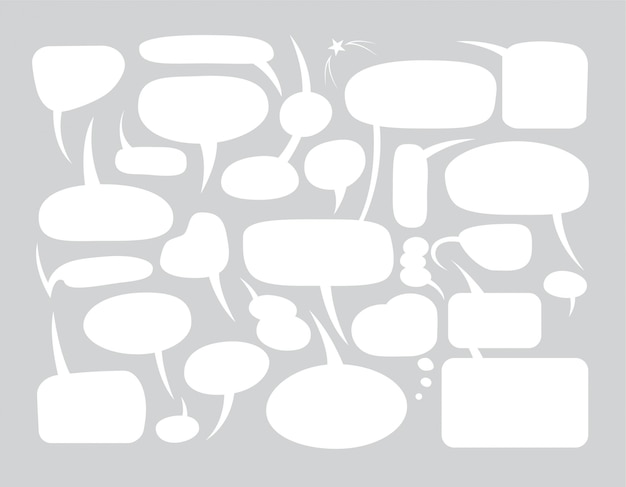 Vector set of blank speech bubbles in different shapes for comics