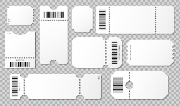 空白のチケットテンプレートを設定するコンサートチケット宝くじクーポンイベント劇場または分離された宝くじチケット