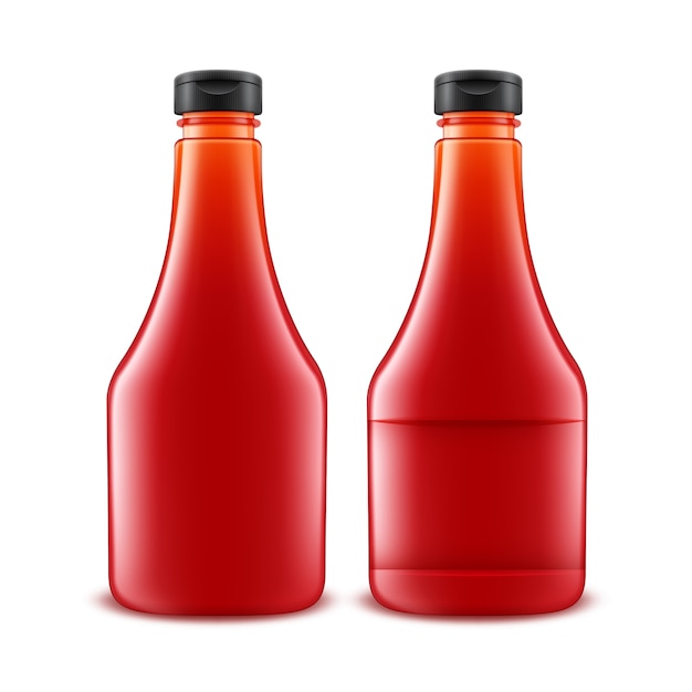 Set of blank tomato bottle