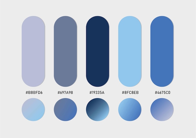 Vector set blauwe kleurenpalet sjabloon