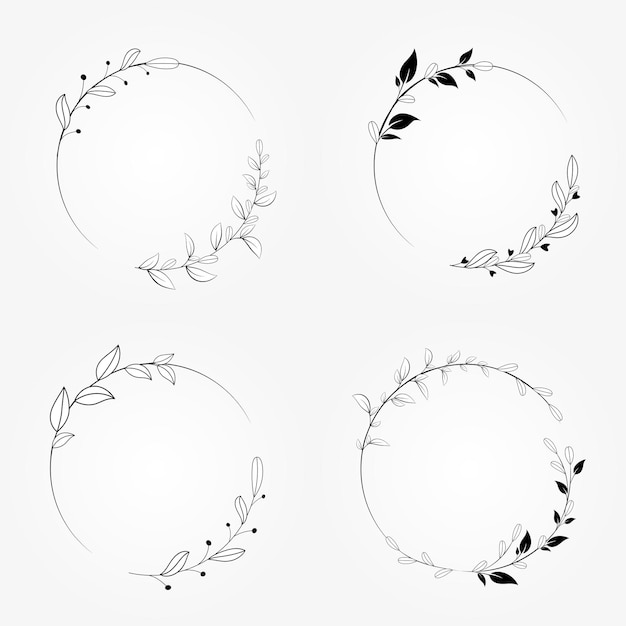 Set bloemen vector design botanische cicle