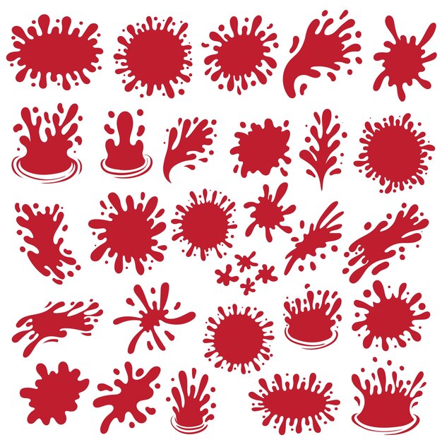 Vector set of blood splashes vector element