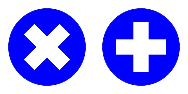 set blue circle shape cross road intersection junction right and left arrow traffic mandatory sign