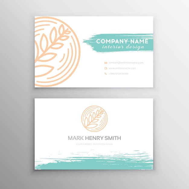 Set of Blue Design Business card Abstract Modern BackgroundsBrush stroke