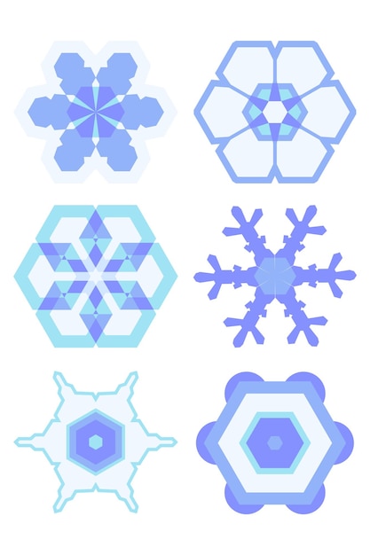 Vector set of blue snowflakes icons vector icon design elements