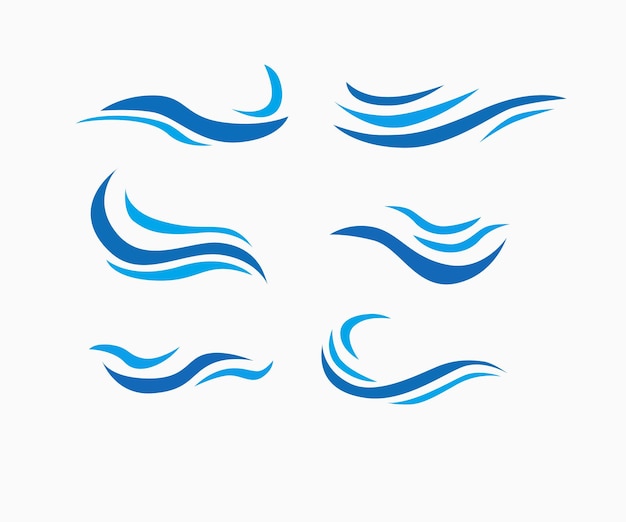 a set of blue waves with a blue design on the top