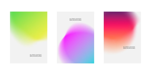 набор размытых фонов с абстрактными размытыми цветовыми градиентами векторной иллюстрации