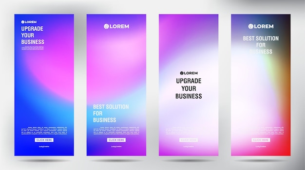 Set of Blurred Purple roll up business brochure flyer banner design vertical template cover presentation background modern publication xbanner and flagbanner Roll up banner stand template design