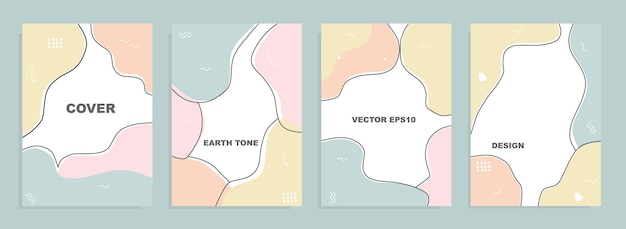 set boekomslagontwerpen met pastelkleuren en abstracte patronen geschikt voor brochureontwerp