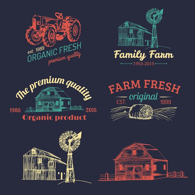 set boerderijlogotypes