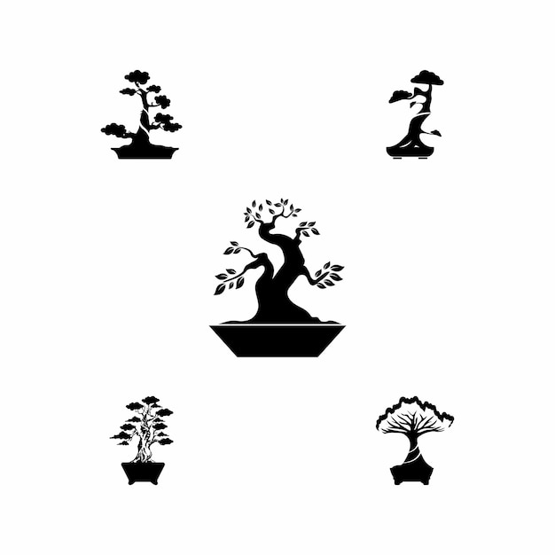 Vettore set di vettore logo bonsai