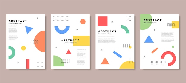 Set of book cover brochure designs in geometric style