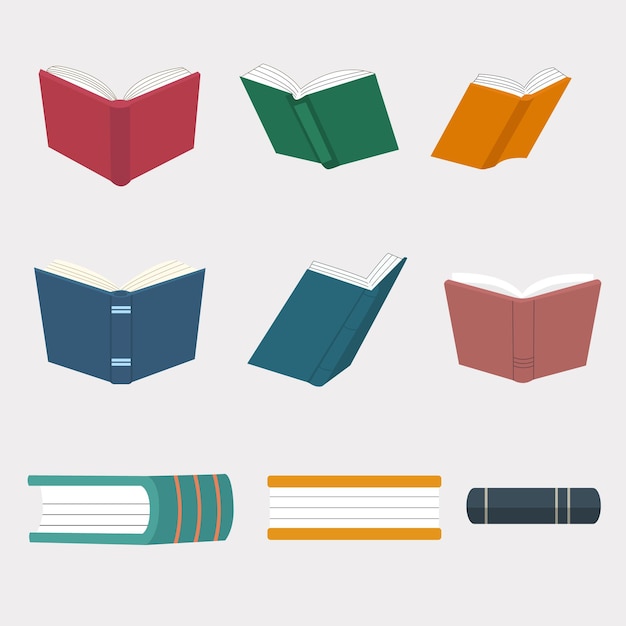 Vector set of books illustration