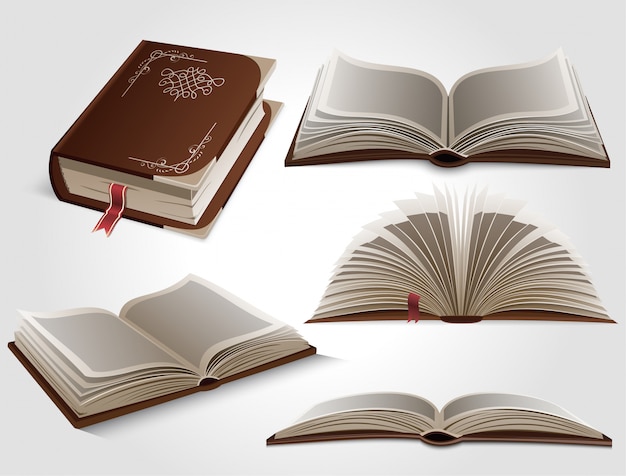 Vector set of  books.