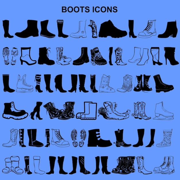 Set of boot icons