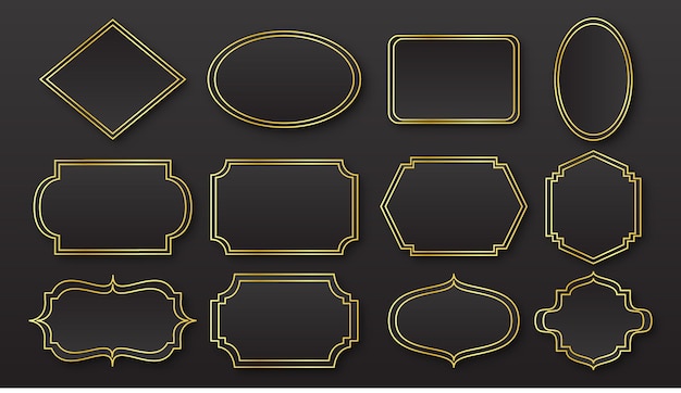 Set border exclusive black and gold creative