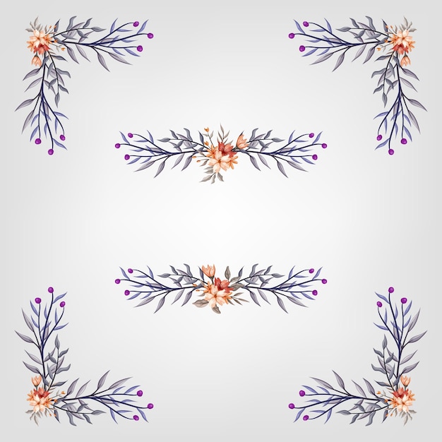 Vettore set di fiori botanici elementi floreali decorativi per inviti