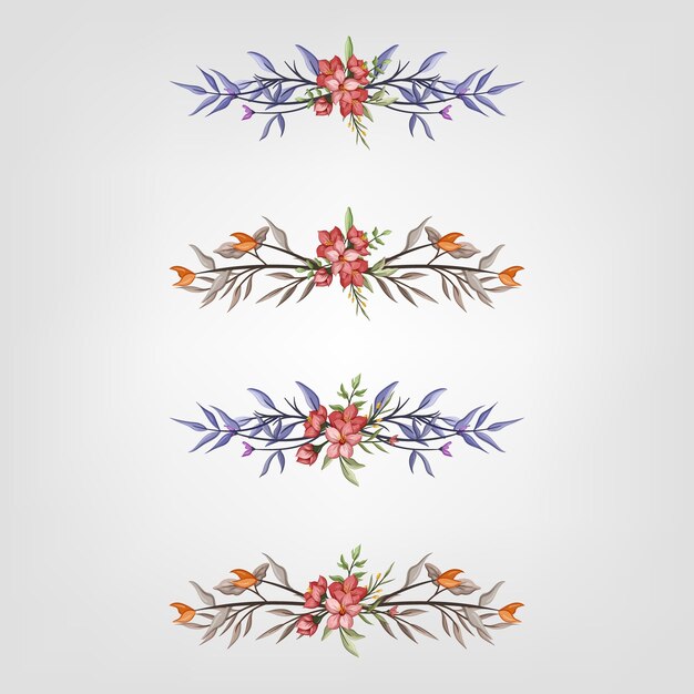 Vector set botanic blossom floral elements decorativefor invitation