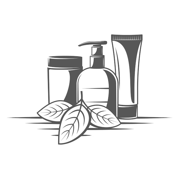 Set of bottles for cosmetics