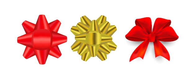 Set Bows gold and red design