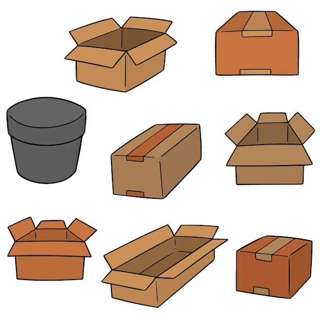 Vector set of box