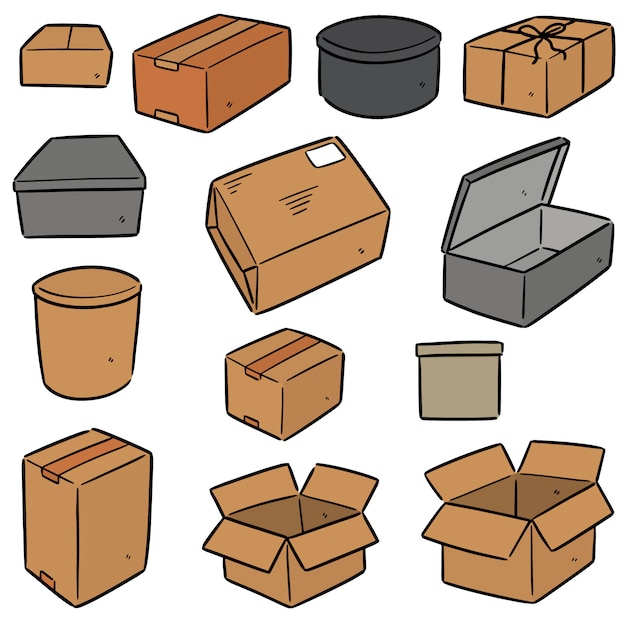 Vector set of box