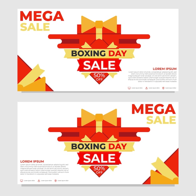 set of boxing day promotion sale banner template