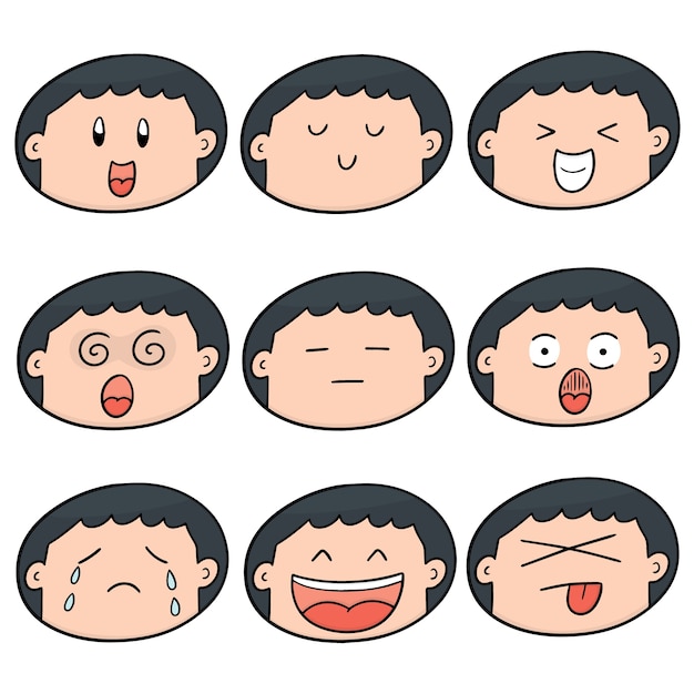 set of boy face