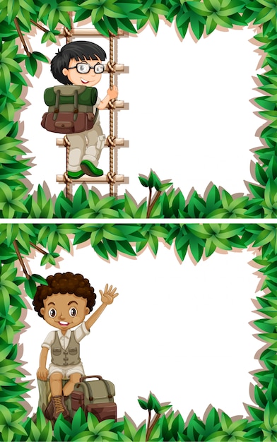 Vector set of boy scout frame