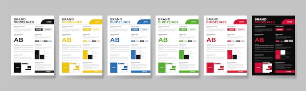 Set Of Brand Guidelines Template or Brand Manual Presentation