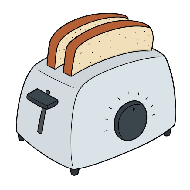 Set of bread and toaster