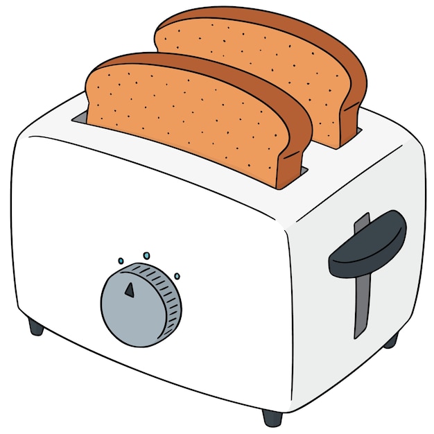 Vector set of bread and toaster