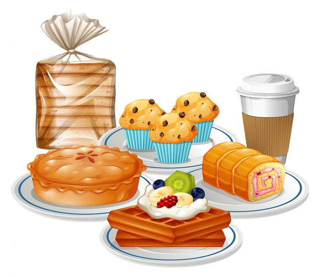 Vector set of breakfast food